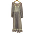 ガニーサックス GUNNE SAX 70-80S USA製 紙タグ ロケットTALON 花柄 レース ポリコットン ウエストベルト ロングワンピース ゴスロリ レディース 9