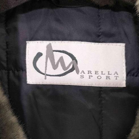 マレーラスポーツ MARELLA SPORT フード裏地ファー 裏地キルティング レザーパイピングジャケット レディース JPN:38