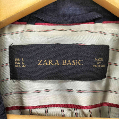 ザラ ZARA リネン100 1Bテーラードジャケット メンズ L