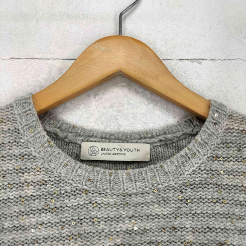 ビューティーアンドユースユナイテッドアローズ BEAUTY & YOUTH UNITED ARROWS スパンコールクルーネックニット レディース