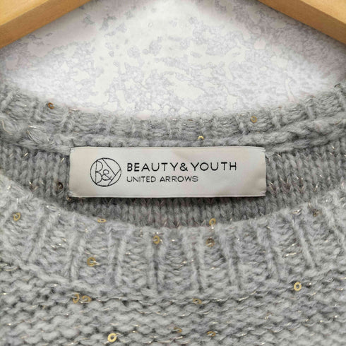 ビューティーアンドユースユナイテッドアローズ BEAUTY & YOUTH UNITED ARROWS スパンコールクルーネックニット レディース