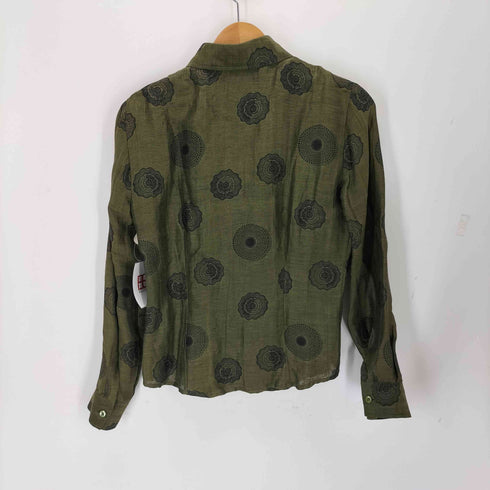 エトロミラノ ETRO MILANO シルクリネン 総柄ドレスシャツ レディース EUR:40