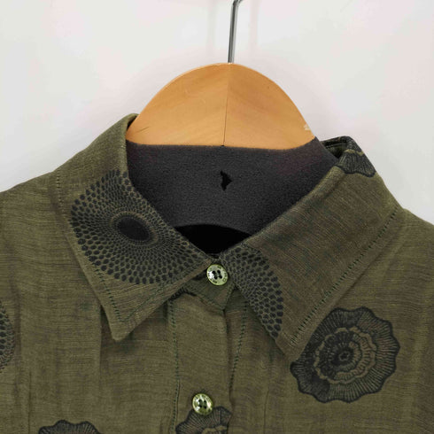 エトロミラノ ETRO MILANO シルクリネン 総柄ドレスシャツ レディース EUR:40