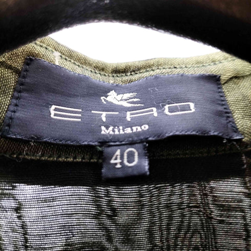 エトロミラノ ETRO MILANO シルクリネン 総柄ドレスシャツ レディース EUR:40