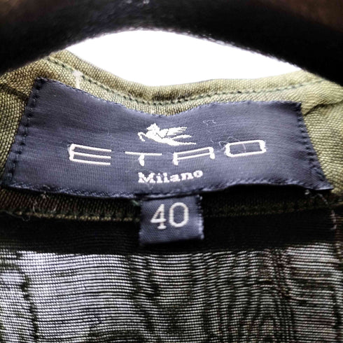 エトロミラノ ETRO MILANO シルクリネン 総柄ドレスシャツ レディース EUR:40