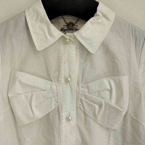 ミュベール MUVEIL フロントリボンデザインビジューボタンブラウス レディース 38