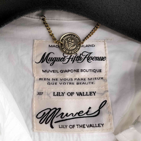 ミュベール MUVEIL フロントリボンデザインビジューボタンブラウス レディース 38