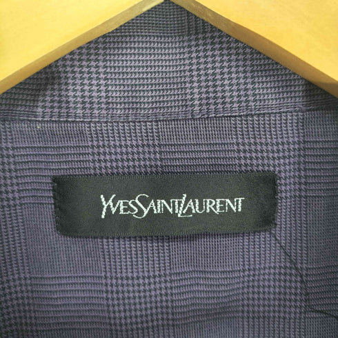 イヴサンローラン Yves Saint Laurent ロゴ刺繍チェック柄パジャマシャツ メンズ M