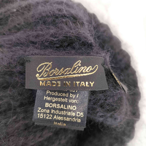ボルサリーノ Borsalino イタリア製 モヘア混 リブ ニットキャップ メンズ