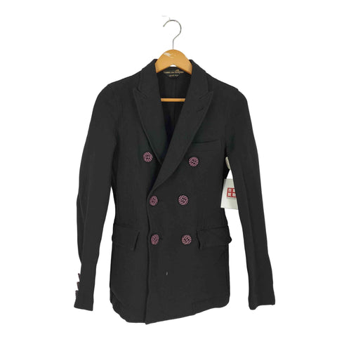 コムデギャルソンオムプリュス COMME des GARCONS HOMME PLUS ラバーボタン ポリ縮 ダブルブレスト テーラードジャケット メンズ JPN:XS