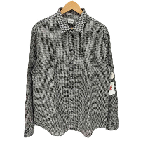 アルマーニコレツィオーニ ARMANI COLLEZIONI チェック 総柄 プリント L/S レギュラーカラー シャツ メンズ import:XL