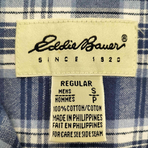 エディーバウアー Eddie Bauer 白タグ チェック L/S BD シャツ メンズ JPN:S
