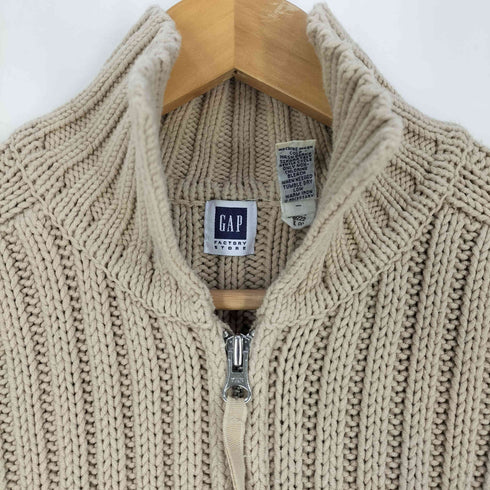 ギャップ Gap 90~00s アクリルコットン ハイゲージ ジップアップ ニット カーディガン メンズ import:L