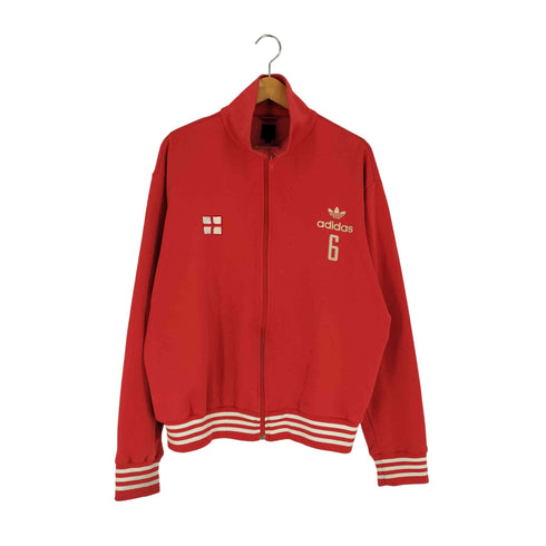 アディダスオリジナルス adidas Originals 00s ロゴ刺繍 イングランド国旗 トレフォイル ナンバリング プリント ジャージ トラックジャケット メンズ import:XL
