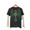 MMA ELITE グラフィックプリント レイヤード スリーブサーマル切替 クルーネック ロングスリーブTシャツ メンズ import:S