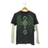 MMA ELITE グラフィックプリント レイヤード スリーブサーマル切替 クルーネック ロングスリーブTシャツ メンズ import:S