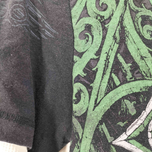 MMA ELITE グラフィックプリント レイヤード スリーブサーマル切替 クルーネック ロングスリーブTシャツ メンズ import:S