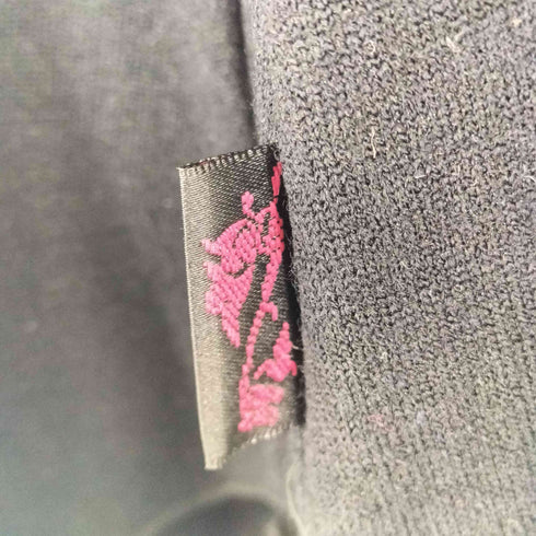 ベロア切り替え 袖フラワー刺繍 ハイネックワンピース レディース