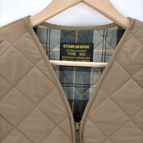 OKONKWO 裏地タータンチェック キルティング ジップアップ ベスト TALONジップ メンズ import:S