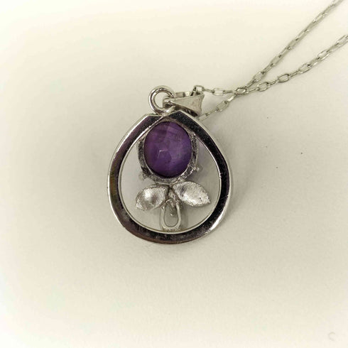 925刻印 シルバーチェーン 天然石ネックレス レディース