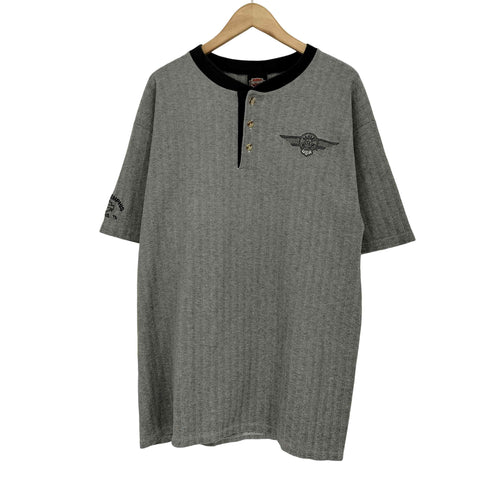 ハーレーダビッドソン HARLEY-DAVIDSON CAL CRU USA製 ヘンリーネックTシャツ メンズ JPN:L