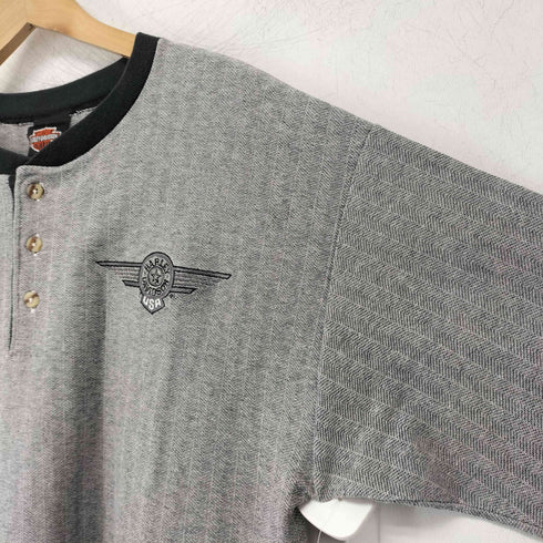 ハーレーダビッドソン HARLEY-DAVIDSON CAL CRU USA製 ヘンリーネックTシャツ メンズ JPN:L