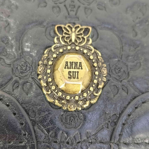 アナスイ ANNA SUI フラワー刻印 裏地フラワープリント がま口 二つ折り財布 レディース