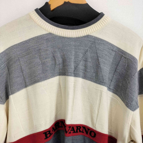 BARNI VARNO ウール100 ロゴ 3Dニット メンズ import:L