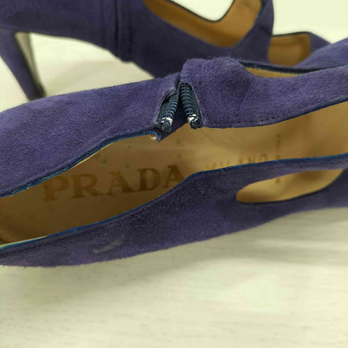 プラダ PRADA スウェード ヒール パンプス レディース EUR:37