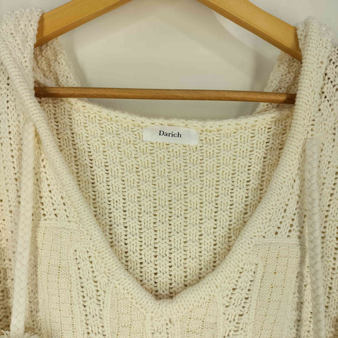ダーリッチ Darich 25aw ケーブルDDロゴVネックニットフーディ レディース FREE