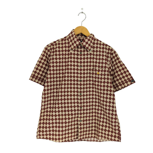 バーバリーブラックレーベル BURBERRY BLACK LABEL ダイヤチェック アーガイル S/Sボタンダウンシャツ メンズ JPN:3