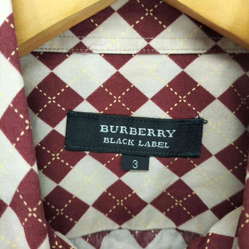 バーバリーブラックレーベル BURBERRY BLACK LABEL ダイヤチェック アーガイル S/Sボタンダウンシャツ メンズ JPN:3