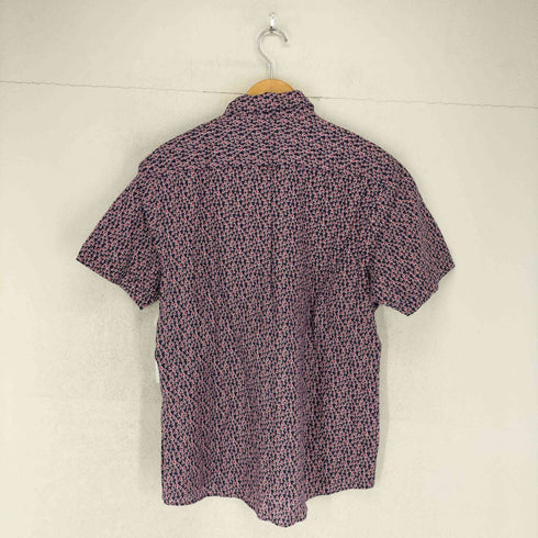 バーバリーブラックレーベル BURBERRY BLACK LABEL ヨット 総柄 S/Sリネンシャツ メンズ JPN:3
