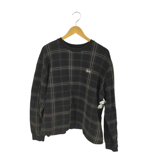 ステューシー Stussy DISCHARGED PLAID WAFFLE CREW メンズ import:L