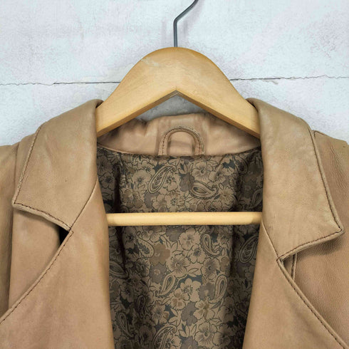 Guido Longinotti real leather MADE IN ITALY 裏地ペイズリーリアルレザージャケット レディース 38
