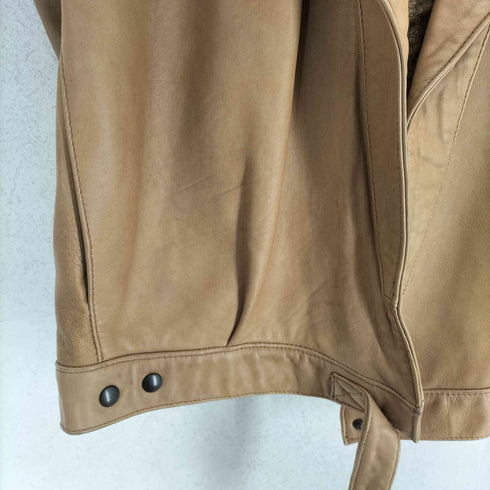 Guido Longinotti real leather MADE IN ITALY 裏地ペイズリーリアルレザージャケット レディース 38
