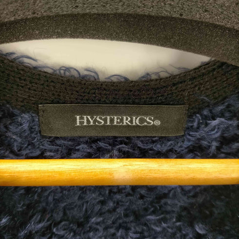 ヒステリックス HYSTERICS モヘヤ混 アクリル ナイロン ウール ボア ロング ボーダー ニット カーディガン メンズ FREE