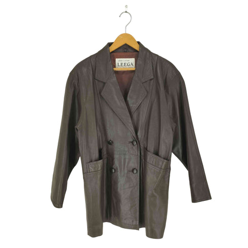 LEEGA lamb leather ラムレザーダブルハーフコート レディース F