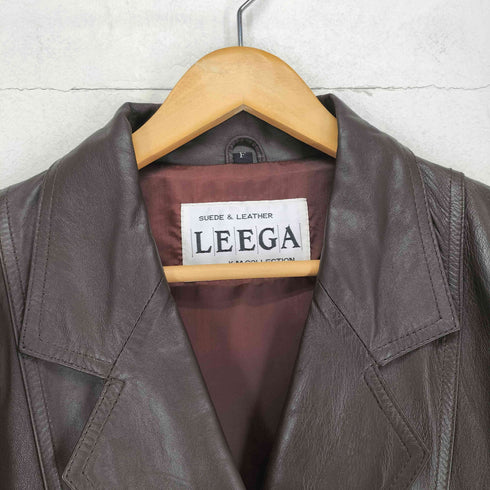 LEEGA lamb leather ラムレザーダブルハーフコート レディース F