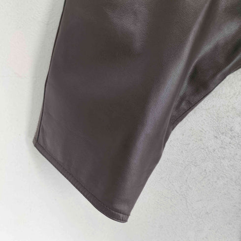 LEEGA lamb leather ラムレザーダブルハーフコート レディース F