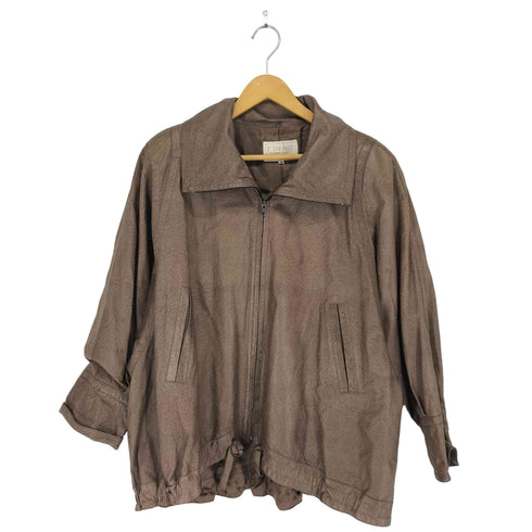 F.TAKAKO real leather リアルレザージップジャケット レディース M