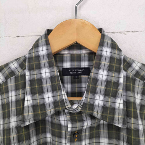 バーバリーブラックレーベル BURBERRY BLACK LABEL S/Sチェックシャツ メンズ JPN:3