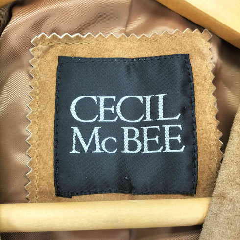 セシルマクビー CECIL McBEE pig leather ピッグスエードデザインテーラードジャケット レディース 9AR