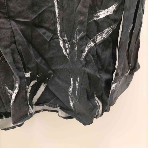 ザラ ZARA 総柄 ペイント L/S レーヨン 100% シャツ メンズ import:L