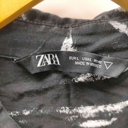 ザラ ZARA 総柄 ペイント L/S レーヨン 100% シャツ メンズ import:L