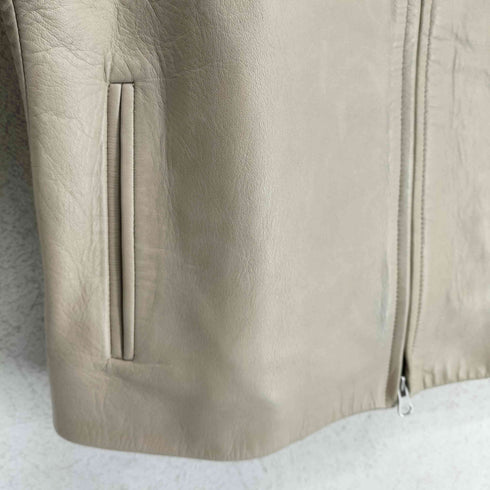 Lui Chantant lamb leather ラムレザーダブルジップシングルライダースジャケット レディース 38