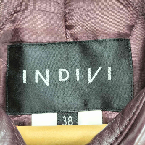 インディヴィ INDIVI pig leather ピッグレザー比翼ステンカラーコート レディース 38