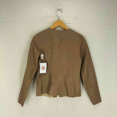 ヴィンス VINCE cuir leather リアルレザーノーカラージャケット レディース XS