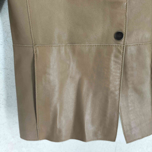 ヴィンス VINCE cuir leather リアルレザーノーカラージャケット レディース XS