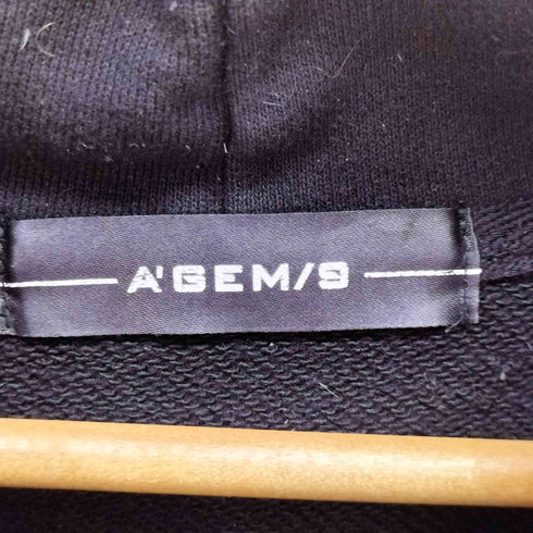 エージェムナイン AGEM/9 エンジェルプリントラインストーンフーディー メンズ FREE